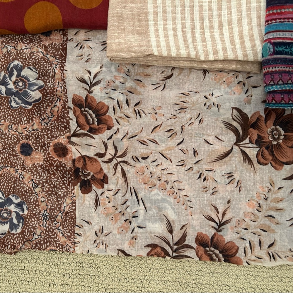Floral and Striped scarfs